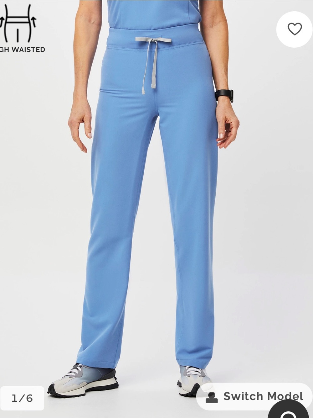 Figs High Waisted Livingston Basic Women’s Scrub Pants - Size Small, Ceil Blue